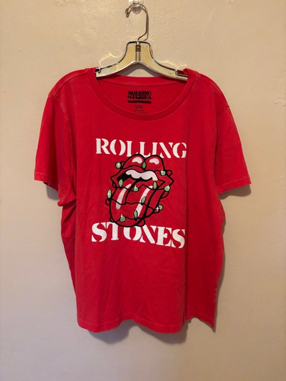 the Rolling Stones Red Long Sleeve Tee with Tongue Logo